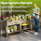 Elevated Raised Garden Bed with Wheels,Outdoor Large Resin Patio Planter Box Stand Divisible with Drain Plug,Water Monitor for Plants Vegetables Flowers Fruits(Grey,43.31 * 17.72 * 33.66) - Image 7
