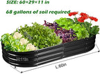 Rakukiri Raised Garden Bed GRS Certified Galvanized Planter Box Outdoor, 5ft Oval Rot-Resistant Metal Garden Bed Planter, Recycled Material Planter for Vegetables Flowers Herbs (Black) - Image 3