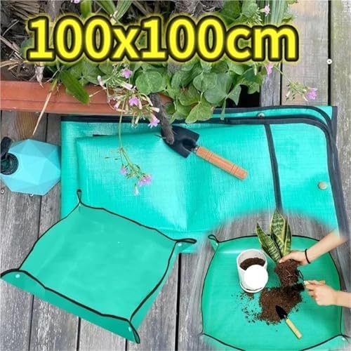 2 PCS Waterproof Foldable Gardening Mat – Anti-Mess Pad for Transplanting & Repotting for Plants Transplanting(100x100cm) - Image 2