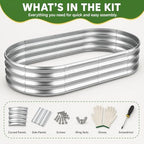 HOOPLE 2 Pack Raised Garden Bed 4x2x1FT, Galvanized Metal Raised Garden Bed Outdoor, Oval Design with Open Base for Better Drainage, Compact Garden Bed for Vegetables, Herbs & Flowers - Image 7