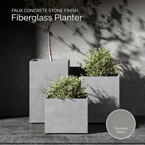 Tall Square Planter for Outdoor Plants, Large Indoor/Outdoor - Image 3