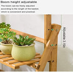 Rustic Wooden 3-Tier Ladder Folding Raised Plant Stand,Flower Plant Display Stand Rack,Freestanding Home Decor Shelves,27.6x15.7x37.8in - by NszzJixo9 - Image 5