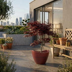 ECOBO 11.8" inches Eco-Friendly Round Planter Onda Indoor/Outdoor use, Durable, Versatile & Lightweight, Designed by Brazilian Artisans, Contemporary All-Weather Design –Red - Image 3