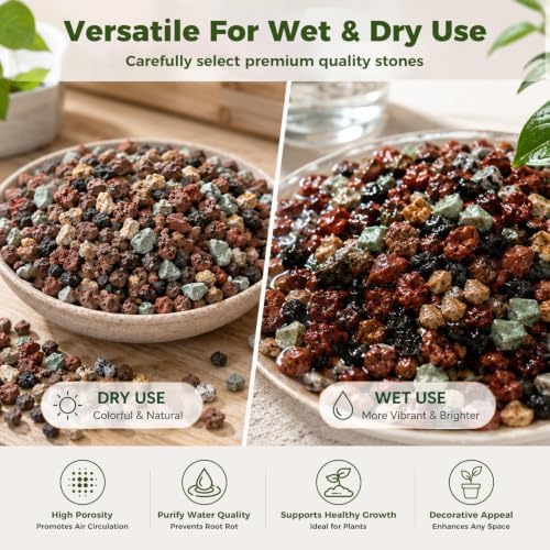 18 Pounds Mix Horticultural Lava Rocks, 3-6 mm Lava Rocks for Plants, Bonsai Rocks Horticultural Grit Soil Cover Gravel for Succulents and Hydroponics, Fairy Gardening, Top Dressing, Plant Drainage - Image 4