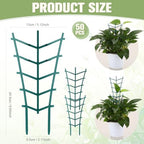 50 Pack Plant Trellis for Pots Garden Trellis for Potted Plants Flower Pots Support Stackable Plastic Mini Trellis for Climbing Plants Peas(Straight Line) - Image 2