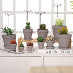 Yishang Terra Cotta Pots with Saucer/Ceramic Tray, 6-Pack Large Terracotta Pots 4.6'' Clay Ceramic Pottery Planter Cactus Flower Succulent Pot Drainage Hole - for Plants, Crafts (Grey) - Image 3