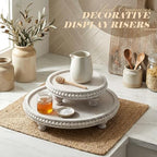 EOSAHR Round 2-Piece Display Risers, Display Stand for Home Decor,Whitewash - Image 5