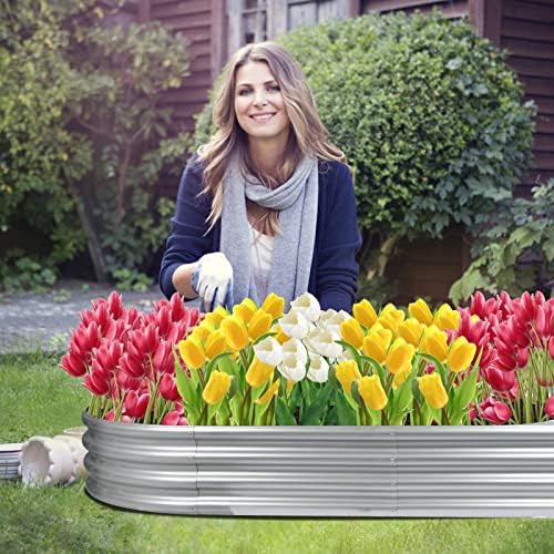 GADI Metal Raised Garden Bed 7×3ft Galvanized Planter Box for Vegetables, Flowers, Herbs, and Succulents, 2 Sets - Image 7