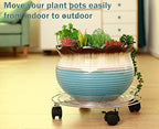 5 Packs Metal Plant Caddy with Wheels 11.8” Heavy-duty Rolling Stand Wheeled Dolly Indoor Outdoor Planter Mover Rollers, Flower Pot Coaster Trolley, Silver - Image 4