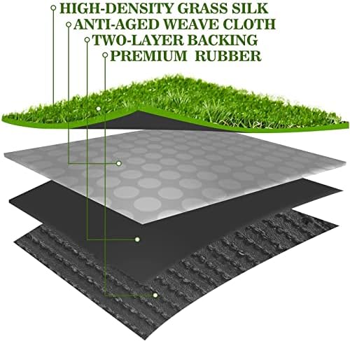 AYOHA Artificial Turf 4 ft x 14 ft with Drainage, 1.38 Inch Realistic Fake Grass Rug Indoor Outdoor Lawn Landscape for Garden, Balcony, Patio, Synthetic Grass Mat for Dogs, Customized - Image 6