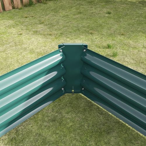 8x4x1ft Metal Raised Garden Bed, Rectangular Outdoor Planter Box for Vegetables, Flowers & Herbs, Large Deep Root Elevated Garden Bed for for Backyard (Green, 8x4x1ft) - Image 5