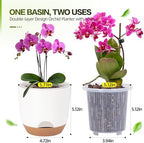 5Packs Self Watering Orchid Pots for Indoor Plants,5.8 Inch Macetas para Orqudeas,Flower Pots for Indoor Plants with Holes(White) - Image 5
