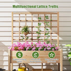 HAPPYGRILL Raised Garden Bed with Lattice Trellis & Legs - Image 7