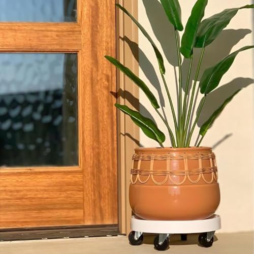 DeVaultEnterprises Devault 12 Inch Plant Dolly, Heavy Duty Rolling Plant Caddy with Wheels for Large Pots and Planters, 500 lb Capacity, Made in USA (1, White) - Image 2