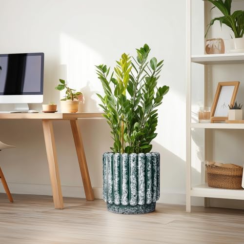 Ceramicfor 12 Inch Ceramic Indoor Planters, Green - Image 2
