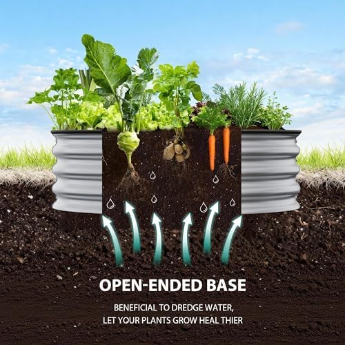 2x2x2ft Round Galvanized Raised Garden Bed – Metal Planter Box Kit with Rust & Corrosion Protection, Safe Rubber Edge, Open Bottom Design – Easy Assembly for Vegetables, Flowers, Fruits - Image 4