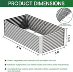 2pcs Tall Galvanized Raised Garden Bed Outdoor,Steel Garden Bed for Vegetables,Above Ground Garden Box for Flower,Metal Raised Beds for Gardening - 6x3ft - Image 3