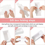 Roowest 50 Sets Gift Boxes Kraft with Tags, 6.3 x 3.5 x 2 Inch, White - Image 4