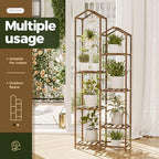 Bamworld Plant Stand Indoor Outdoor 6 Tier Tall Large Wood Plant Shelf - Image 7