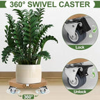ToLanbbt 4 Pack Plant Caddy Stands with 360° Wheels Adjustable 15-22 in Rolling Stands Heavy Duty Large Plant Carts Dolly with Casters 440lbs Capacity for Large Planter, Garden Pot, Flower Pot, Khaki - Image 4