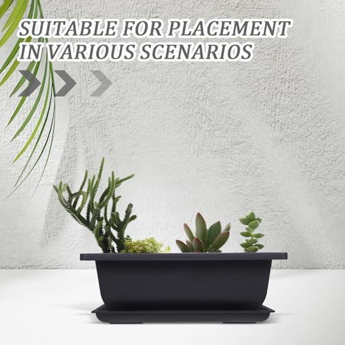 Rectangular Plastic Bonsai Training Pots, 3 Sets Antique Design - Image 3