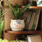 Ceramic Plant Pots with Drainage Holes and Saucers, Small Planters Set of 3 - Image 5