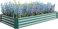 Gagihoom Outdoor Large Galvanized Metal Raided Garden Bed,Planter Box for Flowers Vegetables Fruit,Rectangular (Green, 7.6x3.7x1 ft) by Gagihoom
