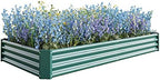 Gagihoom Outdoor Large Galvanized Metal Raided Garden Bed,Planter Box for Flowers Vegetables Fruit,Rectangular (Green, 7.6x3.7x1 ft) by Gagihoom