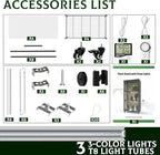Indoor Orchid Greenhouse with Grow Lights, 4-Tier Plant Stand with 3 Full Spectrum T8 Grow Lights, Timer, Thermometer, Ventilation & Wheels, Smoked PVC Cover for Orchid Care and Indoor Gardening - Image 3