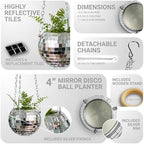 Bubblegum Stuff Disco Ball Hanging Planter (4 in) - Hanging Planters for Indoor Plants - Spherical Shaped Plant Pots with Mirrored Exterior - Available in 4-inch, 6-inch and 8-inch Sizes…… - Image 3