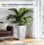 Garvee 22.5" Tall Outdoor Planters Set of 2, Self Watering Tall Planters - Image 7