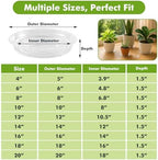 30 Packs 14 Inches Large Clear Plant Saucers for Indoor Outdoor Use Heavy Duty Plastic Plant Trays for Planter Bulk Flower Pot Drip Trays to Catch Water, 4 to 20 Inch - Image 3