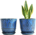 Gepege Ceramic Plant Pots, 6 Inch Indoor Planters with Drainage & Saucers by Gepege