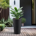 Kante Black Concrete Planter 19.7" Tall All-Weather Round Large Pot - Image 4