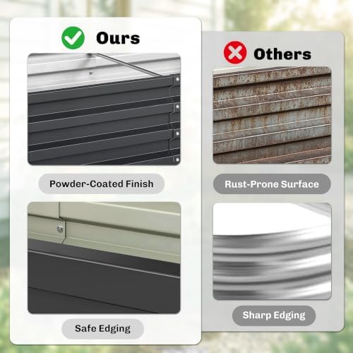 Outsunny 4' x 2' x 1' Galvanized Raised Garden Bed, Gray - Image 4