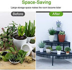 aboxoo 3-Tier Metal Plant Stand, Stair-Step Corner Shelf for Indoor/Outdoor - Image 3