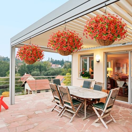 Artificial Hanging Flowers Basket for Outdoor, UV Resistant Plants Daisy - Image 6