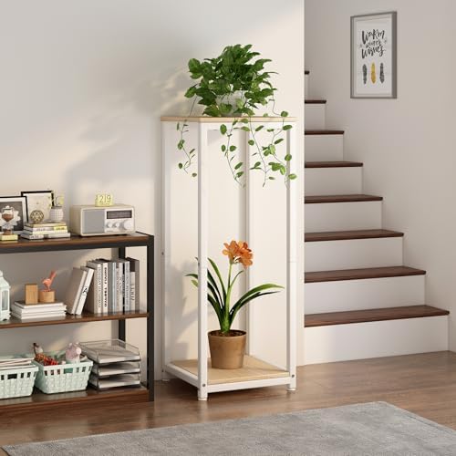 2 Tier Plant Stand Indoor Corner Tall Square Shape Plant Shelf - Image 3