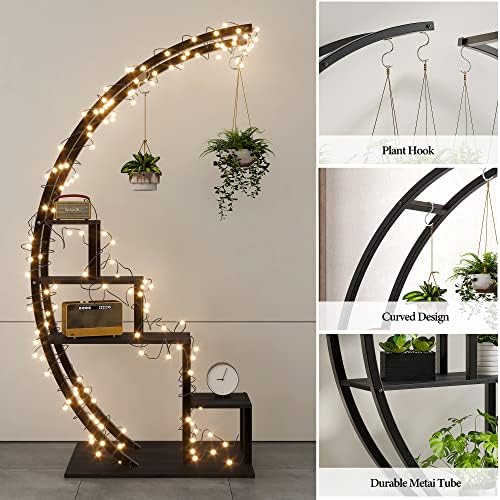 GarveeLife Plant Stand Indoor 5 Tier, Metal Half Moon Plant Shelf 2 Pack - Image 4