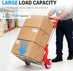 FCH Folding Hand Truck, Aluminum Portable Folding Hand Cart,155lbs Capacity Hand Cart and Dolly Ideal for Home, Auto, Office,Travel Use, Red - Image 2