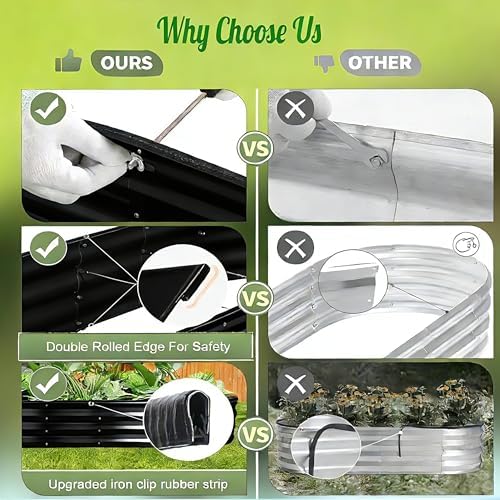 NestNature 17" Tall Galvanized Garden Bed,10-in-2 Modular Raised Garden Bed - Image 6