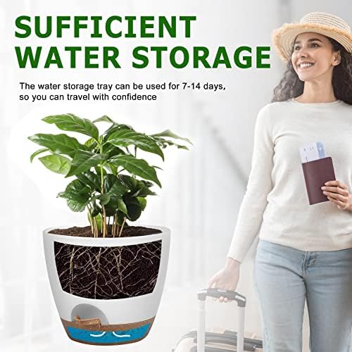QRRICA 12/10/9 Inch Self Watering Pots for Indoor/Outdoor Plants - Image 5