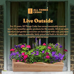 All Things Cedar Window Planter Box, Wall Mount, Natural, 22 x 7 x 6 in - Image 5