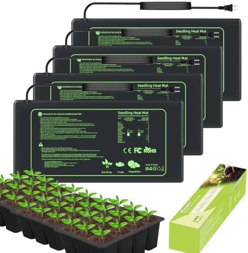 4 Pack Seedling Heat Mat 10" x 20.75" Waterproof Plant Heating Pad for Seed Starting Germination Hydroponics & Greenhouse Durable Warming Plant Heat Mat for Indoor Gardening Brewing Greenhouses by Unknown