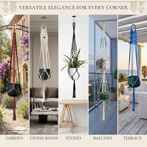8-Pack Boho Plant Hanger, Macrame Pot Holder,Hanging Planter/Indoor/Balcony/Window Decoration Length 39" (Not Pot and Plant Included) - Image 6