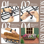 4 Pack 32IN Window Box Planter Basket w/Adjustable Brackets (S1) - Image 5