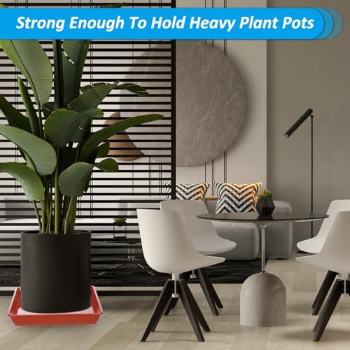 PATIKIL Plant Saucer Tray, 2 Pack 18 Inch Square Plant Saucer Heavy Planter Pot Saucers Large Deep Flower Planter Drip Tray for Indoor Outdoor Plants, Terracotta - Image 5