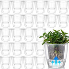 Self Watering Plant Pots, 5.1'', Transparent, 24 Pcs by Ferrochef