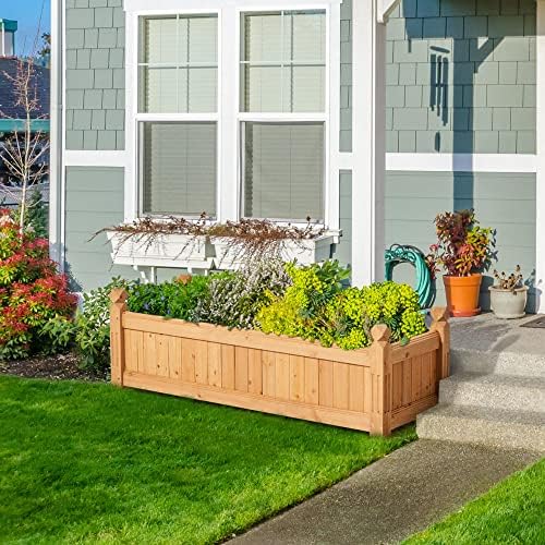 Yaheetech 43.5" Wooden Raised Garden Bed Rectangular Planter Box, 2pcs - Image 2