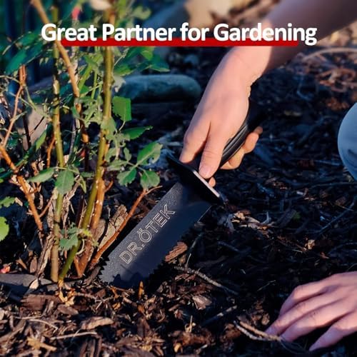 Metal Detecting Shovel for Digging, Heavy Duty Double Serrated Edge Digging Tool with Sheath, Metal Detector Accessories Garden Trowel Hand Shovel for Treasure Hunting Gardening Camping & Outdoor Use - Image 3